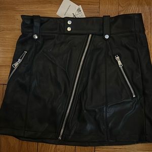 Zara black biker skirt sz m nwt